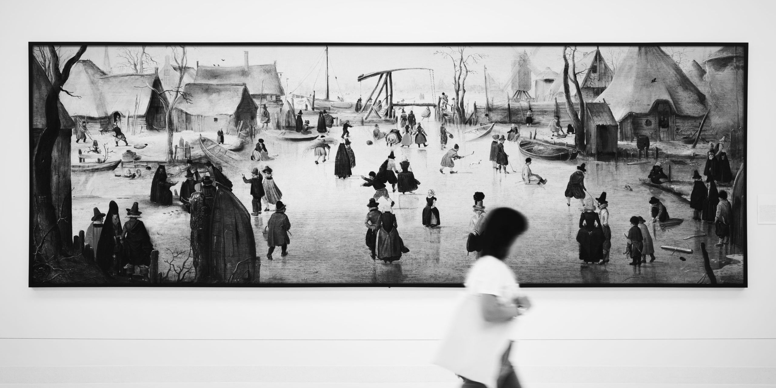 Audience enjoying art exhibition